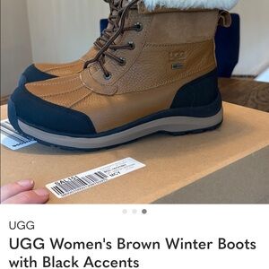 UGG Tan and Black Winter Boots for Women